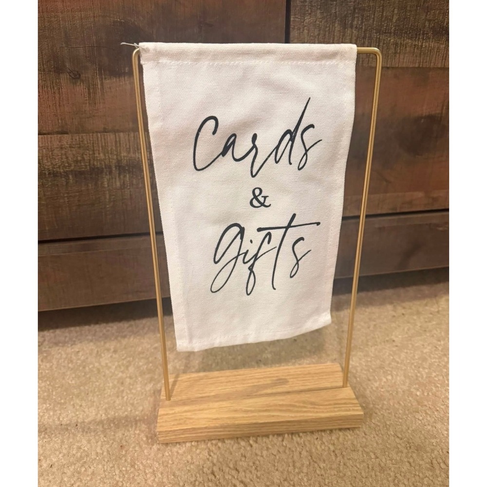 Unbranded Cards & Gifts Sign Unisex OS Gold Canvas Wood Base Wedding Decor